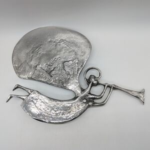 Don Drumm Silver Cast Aluminum Hanging Peace Angel Sculpture